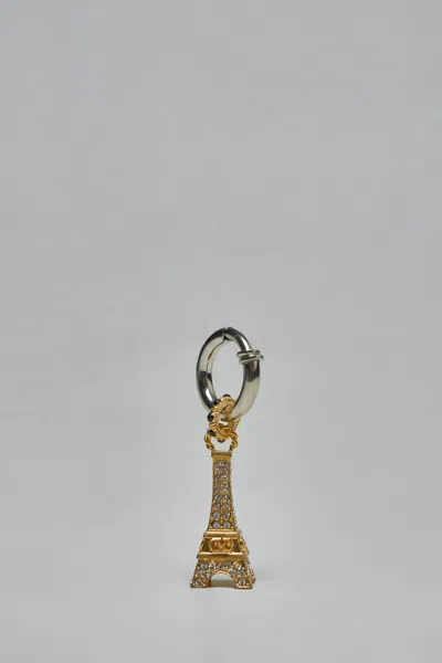 Valentino Garavani Ovalette Mono Earring In Metal In Silver