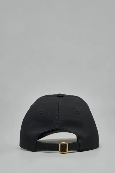 Valentino Garavani Cotton Baseball Cap With Embroidery And Curved Brim In Black