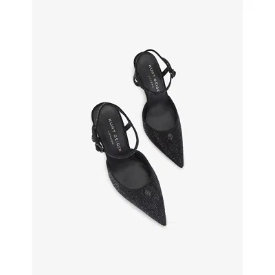 Kurt Geiger 110mm Mayfair Ankle-strap Pointed Pumps In Black