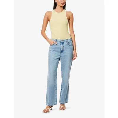 Represent Womens Buttermilk/seedling Tour Sleeveless Knitted Bodysuit In Yellow