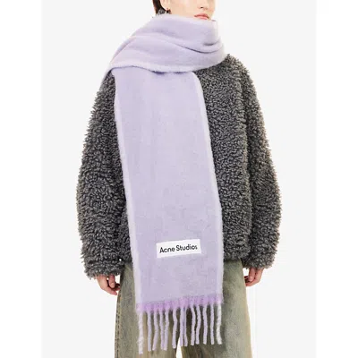 Acne Studios Purple Narrow Wool Mohair Scarf In Purple