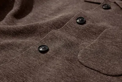 Andersen-andersen Lapel Long-sleeved Sweater In Brown