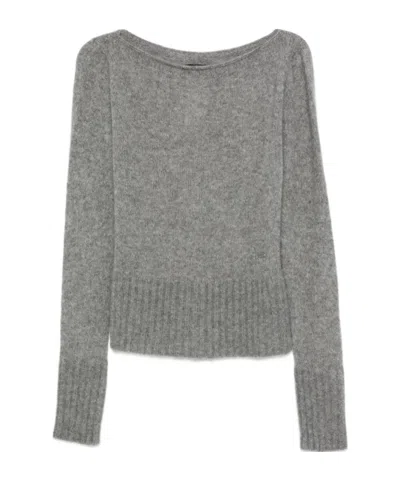 Tom Ford Knitwear With Ribbed Hem And Long Sleeves In Gray