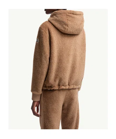 Moncler Reversible Jacket With Drawstring Hood And Logo Patch On The Sleeve In Brown