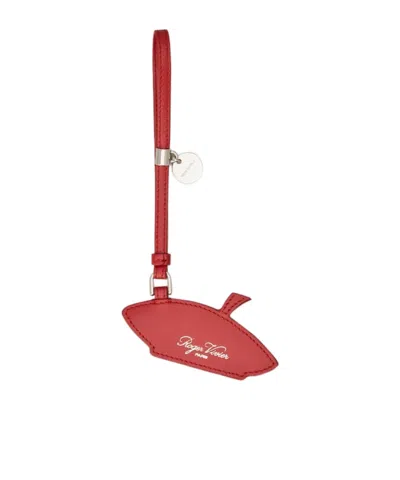 Roger Vivier Très Vivier Bag Charm In Leather In Red