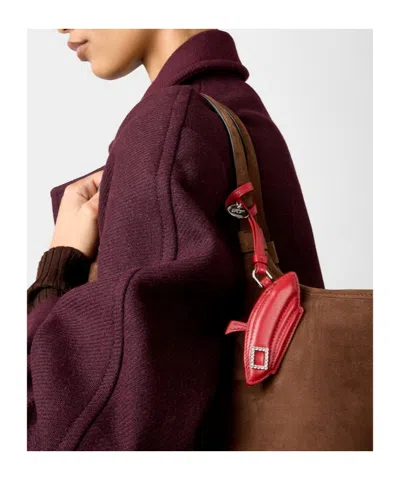 Roger Vivier Très Vivier Bag Charm In Leather In Red