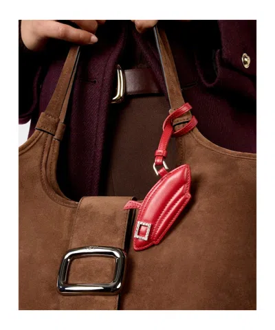Roger Vivier Très Vivier Bag Charm In Leather In Red