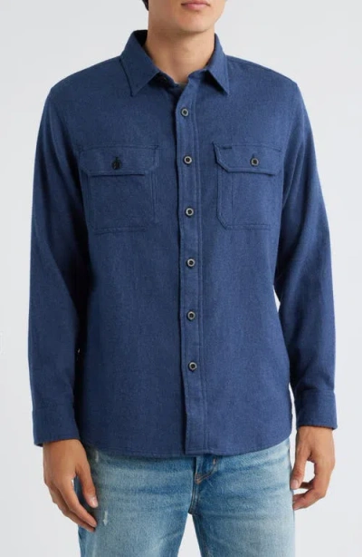 Pendleton Burnside Solid Flannel Button-up Shirt In Blue