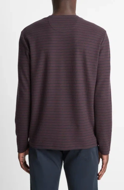 Vince Long Sleeve Pima Crewneck Tee In Purple