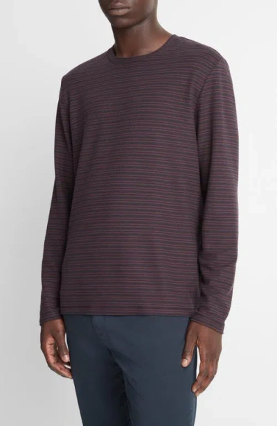 Vince Long Sleeve Pima Crewneck Tee In Purple