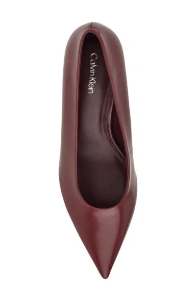 Calvin Klein Women's Voneta Kitten Heel Pumps In Burgundy