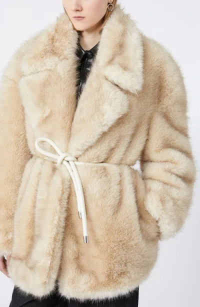 Sportmax "rosaria" Jacket In Ecofur In Neutral