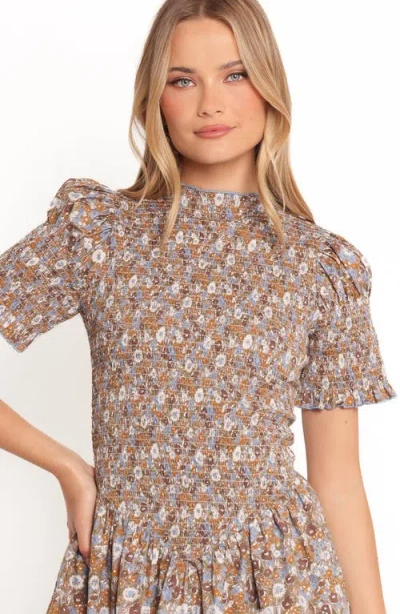 Petal And Pup Petal & Pup Celine Smocked Minidress In Blue