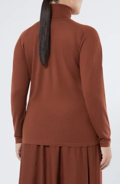 Marina Rinaldi Fatima Turtleneck Virgin Wool & Cashmere Sweater In Red