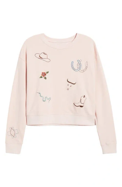 Pendleton Wild West Embroidered Cotton Graphic Sweatshirt In Pink