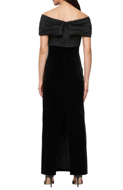 Alex Evenings 81911001 Formal Long Evening Velvet Dress In Black