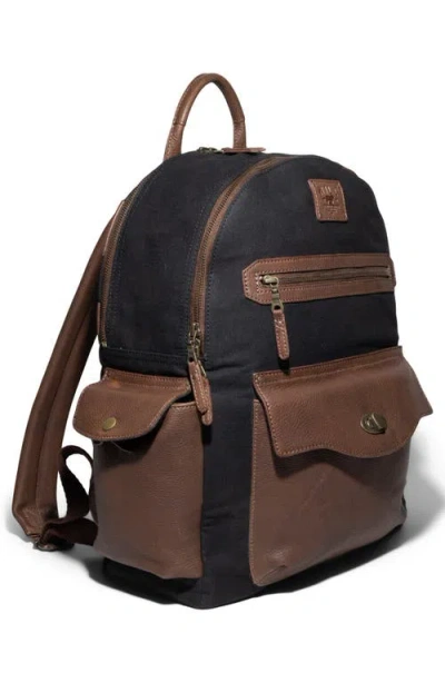 Will Leather Goods Canvas & Leather Backpack In Multi