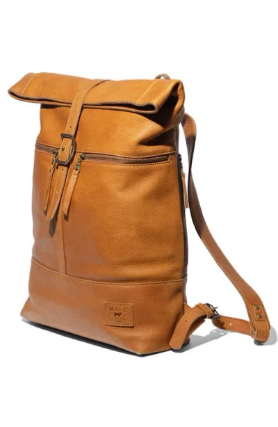 Will Leather Goods Roll Top Backpack In Brown