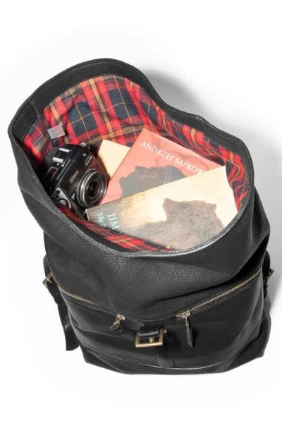 Will Leather Goods Roll Top Backpack In Black