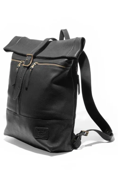 Will Leather Goods Roll Top Backpack In Black