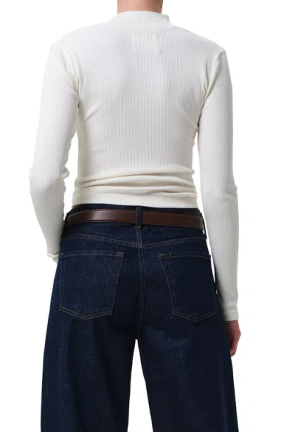 Citizen Of Humanity Citizens Of Humanity Sheena Long Sleeve Rib Polo In White