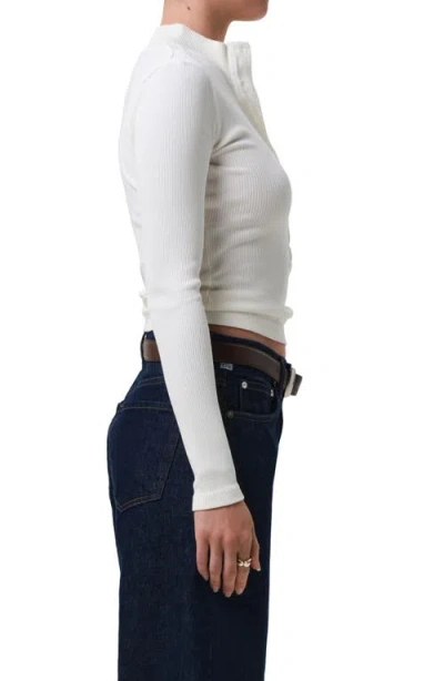 Citizen Of Humanity Citizens Of Humanity Sheena Long Sleeve Rib Polo In White