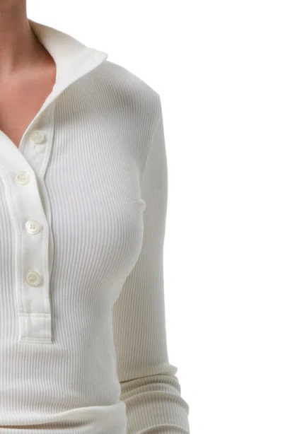 Citizen Of Humanity Citizens Of Humanity Sheena Long Sleeve Rib Polo In White