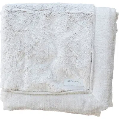Saranoni Faux Fur Recieving Blanket In White