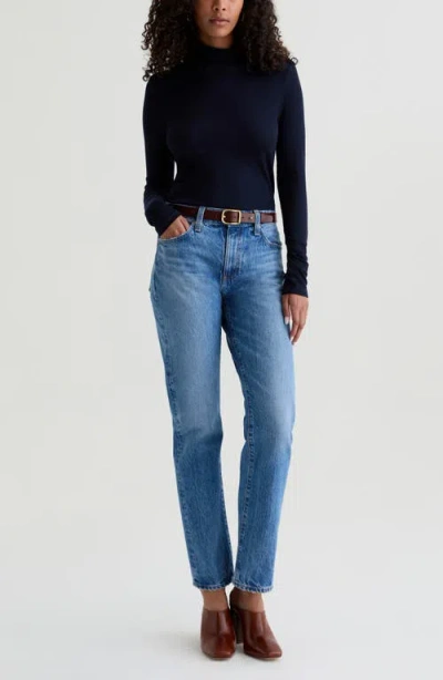 Ag The Boyfriend Mid Rise Straight Leg Jeans In Blue
