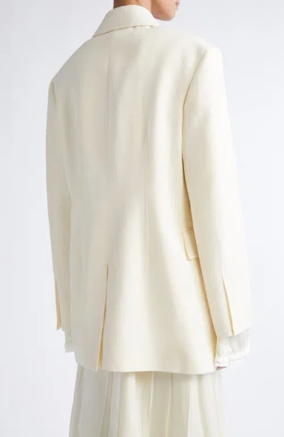 Jil Sander Inverted Lapel Tailored Blazer In White