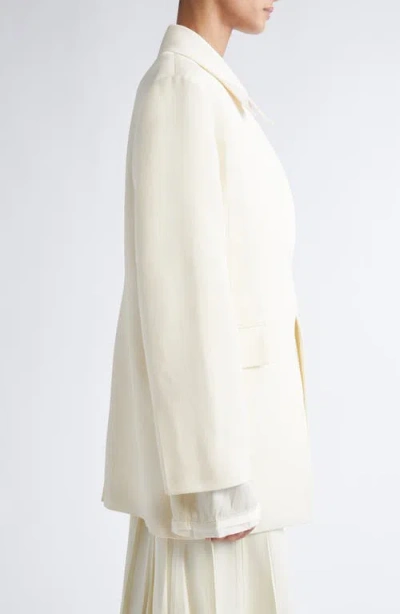 Jil Sander Inverted Lapel Tailored Blazer In White
