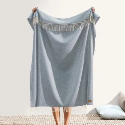 Lands Downunder Juno Cashmere Throw In Blue