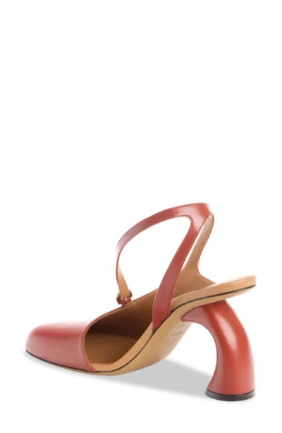 Dries Van Noten Arched Heel Asymmetric Square Toe Pump In Brown