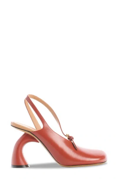 Dries Van Noten Arched Heel Asymmetric Square Toe Pump In Brown