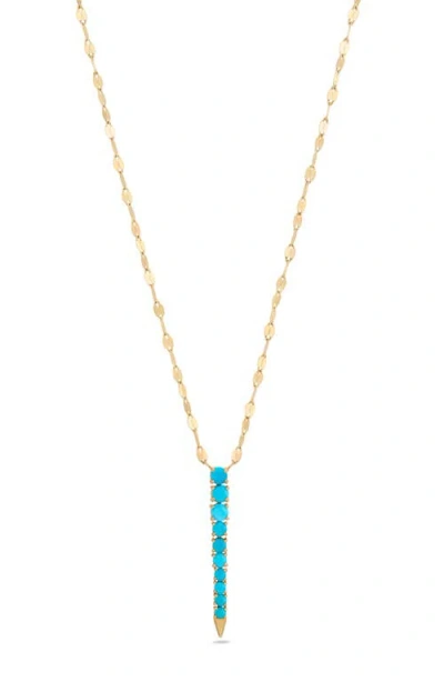 Lana Turquoise Tennis Pendant Necklace In Gold