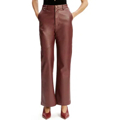 Bardot Karson Faux Leather Pant In Burgundy