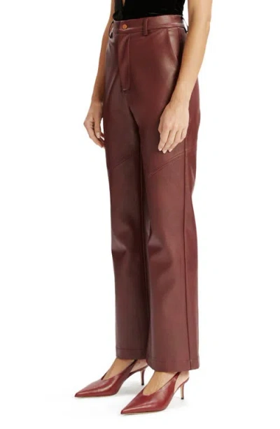 Bardot Karson Faux Leather Pant In Burgundy
