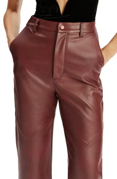 Bardot Karson Faux Leather Pant In Burgundy