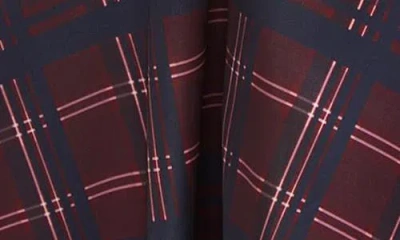 Dessy Collection Tartan Strapless Gown In Red