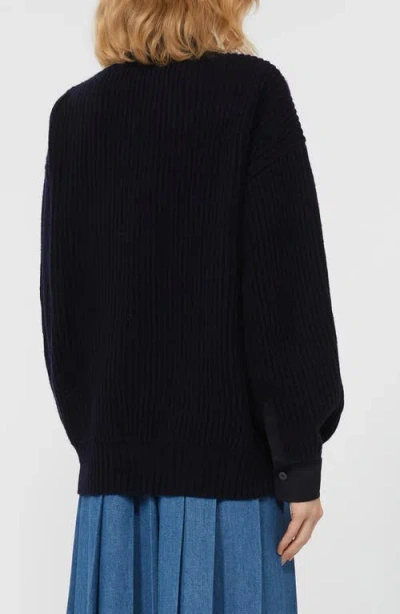 Weekend Max Mara Sweater In Wool And Cashmere In Blue