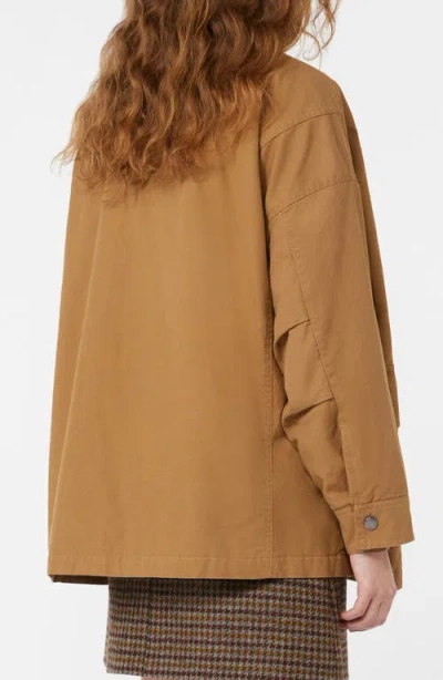 Weekend Max Mara Leather-collared Patch-pocket Jacket In Brown