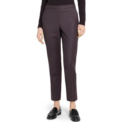 Theory Sleek Flannel Treeca Pull On Pant In Brown