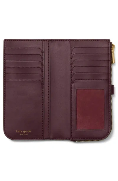 Kate Spade Deco Zip Slim Wallet In Burgundy
