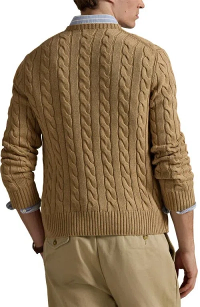 Polo Ralph Lauren Iconica Maglia A Trecce Lana E Cashmere. Regular-fit. Girocollo. Sweater In Nude