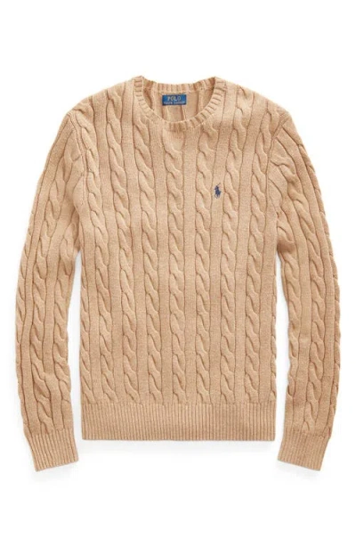 Polo Ralph Lauren Iconica Maglia A Trecce Lana E Cashmere. Regular-fit. Girocollo. Sweater In Nude