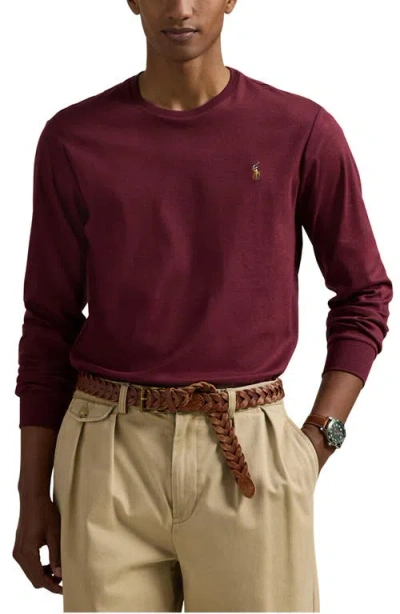 Polo Ralph Lauren Soft Touch Long Sleeve T-shirt In Burgundy