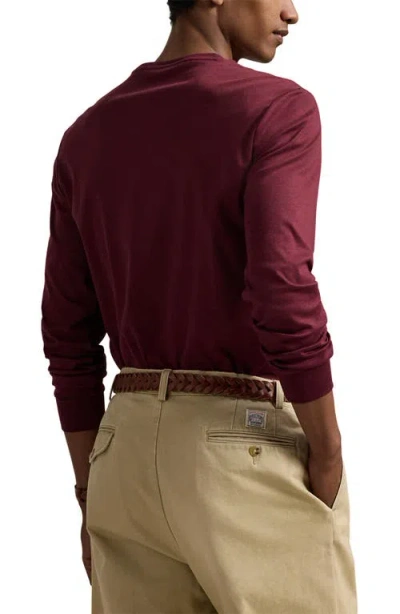 Polo Ralph Lauren Soft Touch Long Sleeve T-shirt In Burgundy