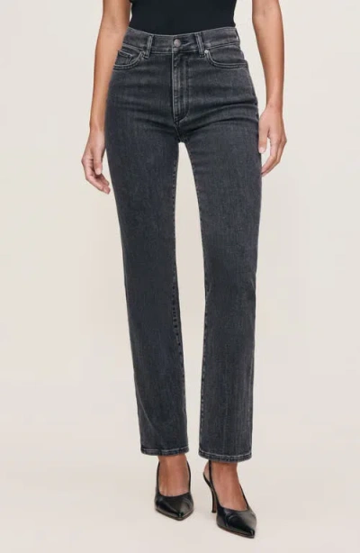 Dl1961 Halle Straight High Rise Instasculpt Jeans In Nightshade In Black