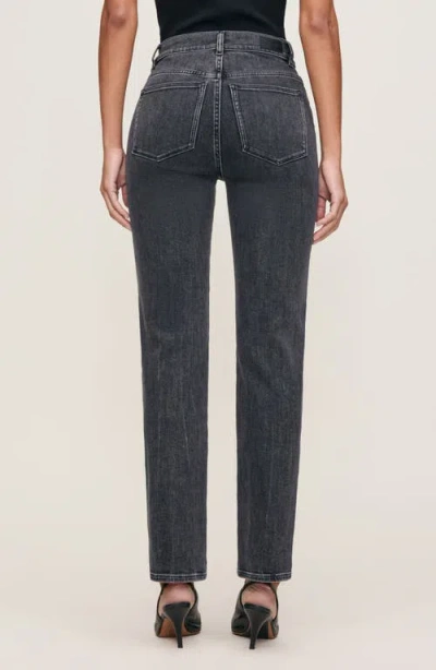 Dl1961 Halle Straight High Rise Instasculpt Jeans In Nightshade In Black