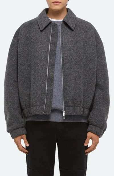 Helmut Lang Shell Relaxed Fit Bomber Jacket In Gray